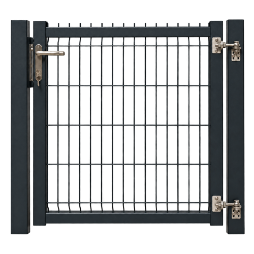 Portillon avec cadre aluminium et grille treillis soudé